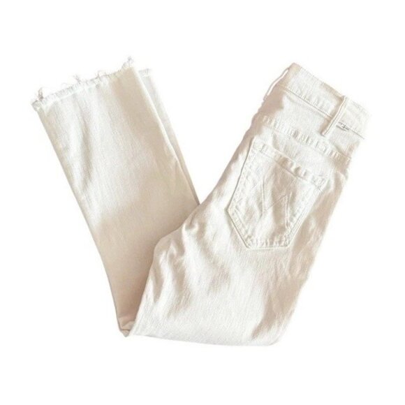 MOTHER  The Hustler Ankle Fray Fairest of Them All White Jeans Women's Sz 25 - Picture 14 of 15